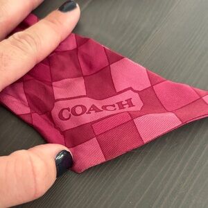 Coach Burgundy and Pink Patterned Bow